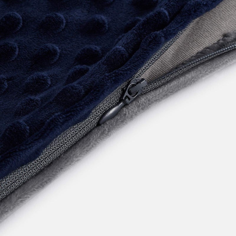 RelaxBlanket 48''x72'' Duvet Cover for Weighted Blanket | Premium Super Soft Minky Dot | Grey/Navy - Image 5